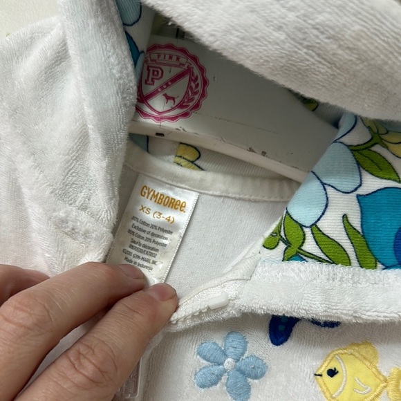 Gymboree White Kids Swim Coverup with Floral Accents - Picture 2 of 3
